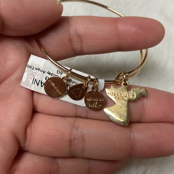 NWT! Alex & Ani color infusion holiday Angel gold bangle bracelet - Picture 6 of 8